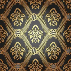QUEENCE Vinyltapete Ryan Tapeten 90 x 250 cm, selbstklebend Gr. B/L: 0,9 m x 2,5 m, goldfarben Vinyltapeten