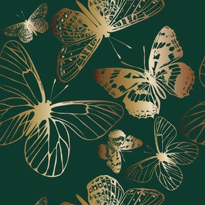 QUEENCE Vinyltapete Sonia Tapeten 90 x 250 cm, selbstklebend Gr. B/L: 0,9 m x 2,5 m, goldfarben Vinyltapeten