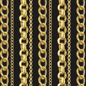 QUEENCE Vinyltapete Thea Tapeten 90 x 250 cm, selbstklebend Gr. B/L: 0,9 m x 2,5 m, goldfarben (goldfarben, schwarz) Vinyltapeten