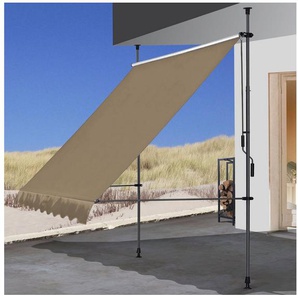 Quick Star Klemm-Senkrechtmarkise 200 cm Breite, 130 cm Ausfall, Neigungswinkel verstellbar