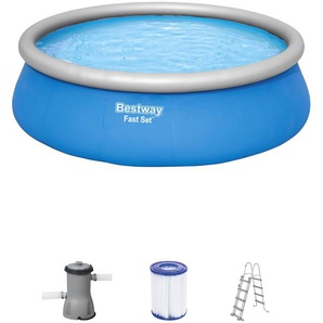 Quick-Up Pool BESTWAY Fast Set™ Schwimmbecken Gr. Ø/B/H/L: 457 cm x Breite Höhe 122 cm x Länge, 13807 l, blau Quick-Up-Pools
