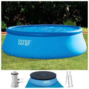 Quick-Up Pool INTEX Easy Set Schwimmbecken Gr. Ø/B/H/L: 457 cm x Breite Höhe 122 cm x Länge, 14400 l, blau Quick-Up-Pools