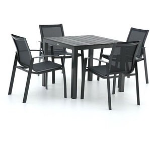 R&S Design Altea/Fidenza 90 cm Gartenmöbel-Set 5-teilig stapelbar