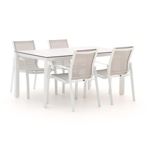 R&S Design Altea/Veneto 160 cm Gartenmöbel-Set 5-teilig stapelbar