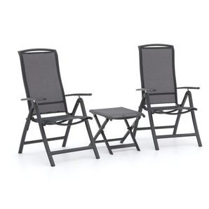 R&S Design Capri/Bova Balkonmöbel-Set 3-teilig verstellbar