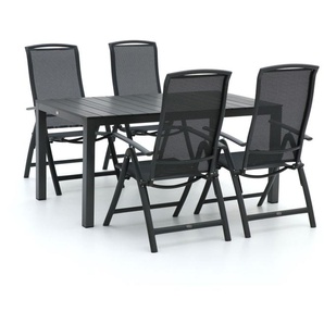 R&S Design Capri/Fidenza 160 cm Gartenmöbel-Set 5-teilig verstellbar