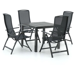 R&S Design Capri/Fidenza 90 cm Gartenmöbel-Set 5-teilig verstellbar