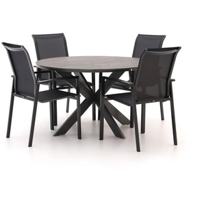 R&S Design Centallo/Fidenza ø 126 cm Gartenmöbel-Set 5-teilig stapelbar