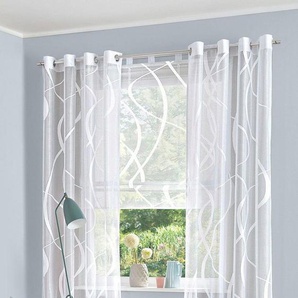 my home Raffrollo Cellino, mit Schlaufen, Transparent, klassische Netzoptik, Polyester