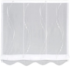 Raffrollo GERSTER Kirk Raffrollos Gr. 170 cm, Klettband, 120 cm, weiß Raffrollos transparent