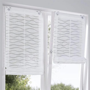 Raffrollo HEINE HOME Raffrollos Gr. 140 cm, Ösen, 100 cm, weiß Raffrollos halbtransparent