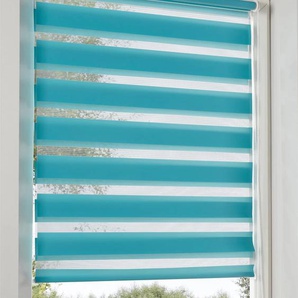 Raffrollo HEINE HOME Raffrollos Gr. 150 cm, Klemmträger, 100 cm, blau (türkis) Raffrollos transparent