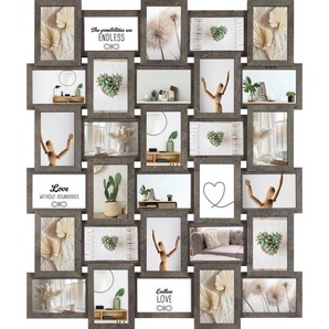 Rahmen, Grau, Holzwerkstoff, quadratisch, 73.5x86.5x4.5 cm, Bilder und Zubehör, Bilderrahmen