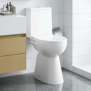 Randloses WC 7 cm Extra Höhe Soft-Close Keramik Weiß