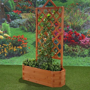 Rankgitter Spalier Rosenbogen Rankhilfe Holz Rankkasten Rosengitter Pflanzkasten Blumenständer Pflanzkasten Blumenkübel Kübel - Hellbraun