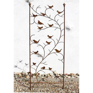 Rankhilfe mit Vögel 120705 Rankgitter aus Metall H-150 cm B-50 cm Kletterhilfe