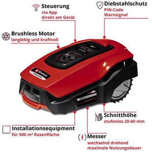 Rasenmähroboter EINHELL FREELEXO 500 BT rot (rot, schwarz) Rasenmäher-Roboter