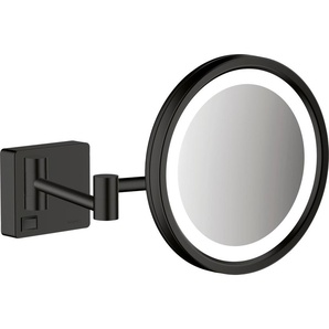 Rasierspiegel HANSGROHE AddStoris Spiegel Gr. B/H/T: 20,8 cm x 21,7 cm x 39,3 cm, schwarz (mattschwarz) Kosmetikspiegel mit LED Leuchte