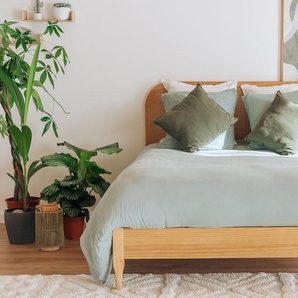 Rattanbett Bali 135 x 190 (cm) / Kopfteil mit Geflecht