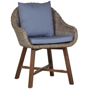 Rattansessel Corine 100% Baumwolle, Massivholz, Rattan Mahagoni Modern