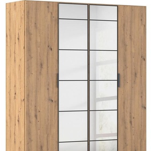 rauch Drehtürenschrank Kleiderschrank Schrank Garderobe Schlafzimmerschrank ACERO Mitteltüren mit Spiegel in moderner Loft-Optik MADE IN GERMANY