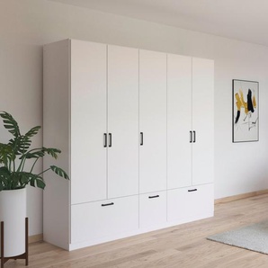 rauch Drehtürenschrank Bari mit Schubkästen und Metallgriff in Graumetallic
