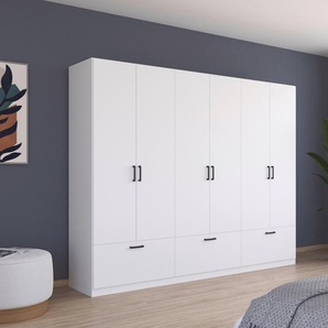 rauch Drehtürenschrank Bari mit Schubkästen und Metallgriff in Graumetallic