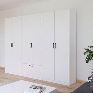 rauch Drehtürenschrank Bari mit Schubkasten mittig und Metallgriffen in Graumetallic