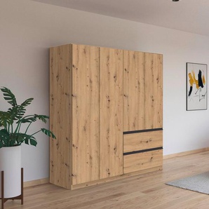rauch Drehtürenschrank Costa mit Schubkästen, grifflose Front mit Push-to-Open Funktion