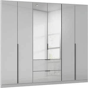 rauch Drehtürenschrank Kleiderschrank Kleiderschränke Schrank Garderobe AGORDO mit Glasfront (in zwei Griff-Farben mit Glasfront) mit Außenschubkästen, in 6 Breiten und 2 Höhen MADE IN GERMANY