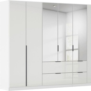 rauch Drehtürenschrank Kleiderschrank Kleiderschränke Schrank Garderobe AGORDO mit Glasfront (in zwei Griff-Farben mit Glasfront) mit Außenschubkästen, in 6 Breiten und 2 Höhen MADE IN GERMANY
