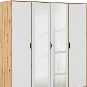 rauch Drehtürenschrank Kleiderschrank Schrank Garderobe Wäscheschrank NARAI mit Spiegel (in 3 verschiedenen Ausstattungen BASIC/CLASSIC/PREMIUM) Griffausfräsungen für eine grifflose Optik TOPSELLER MADE IN GERMANY