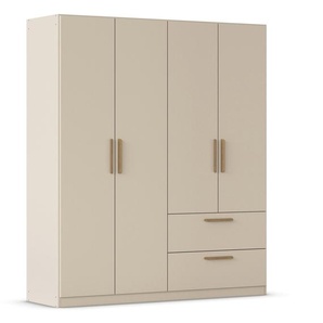 Rauch Drehtürenschrank Skandi 4-türig mit zwei Schubladen, beige/champagner
