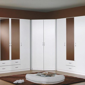 Eckschrank 117 x 197 x 117cm Weiß/Alpinweiß
