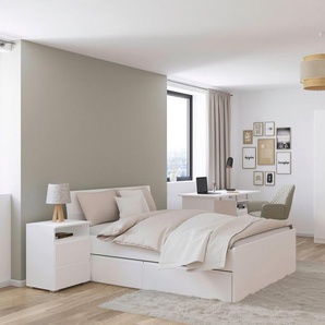 rauch Jugendzimmer-Set Komplettzimmer Schlafzimmer-Set (4-St) Jugendzimmer-Set JOEL, (Set, 4-tlg), Bett in 2 Breiten, Nachttisch, Schreibtisch sowie Schrank mit Spiegel