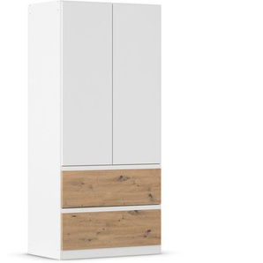 rauch Kleiderschrank »Joel«, 2 Türen und 2 Schubladen, weiß/Eiche Artisan