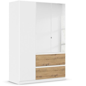 rauch Kleiderschrank »Joel«, 3 Türen, 2 Schubladen und Spiegel, weiß/Eiche Artisan
