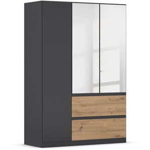 rauch Kleiderschrank »Joel«, 3-türig mit Spiegel, grau metallic/Eiche Artisan