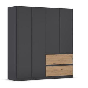 rauch Kleiderschrank »Joel«, 4-türig, grau metallic/Eiche Artisan