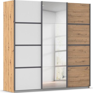 rauch Kleiderschrank Schwebetürenschrank ´s Choice Garderobe Schrank TOP ANGEBOT Avola (in 3 verschiedenen Ausstattungen BASIC/CLASSIC/PREMIUM inkl. Spiegel) mit eleganten Zierleisten in Chrom, Schwarz oder Weiß MADE IN GERMANY