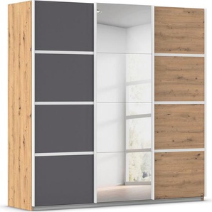 rauch Kleiderschrank Schwebetürenschrank ´s Choice Garderobe Schrank TOP ANGEBOT Avola (in 3 verschiedenen Ausstattungen BASIC/CLASSIC/PREMIUM inkl. Spiegel) mit eleganten Zierleisten in Chrom, Schwarz oder Weiß MADE IN GERMANY