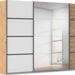 rauch Kleiderschrank Schwebetürenschrank ´s Choice Garderobe Schrank TOP ANGEBOT Avola (in 3 verschiedenen Ausstattungen BASIC/CLASSIC/PREMIUM inkl. Spiegel) mit eleganten Zierleisten in Chrom, Schwarz oder Weiß MADE IN GERMANY