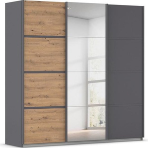 rauch Kleiderschrank Schwebetürenschrank ´s Choice Garderobe Schrank TOP ANGEBOT Avola (in 3 verschiedenen Ausstattungen BASIC/CLASSIC/PREMIUM inkl. Spiegel) mit eleganten Zierleisten in Chrom, Schwarz oder Weiß MADE IN GERMANY