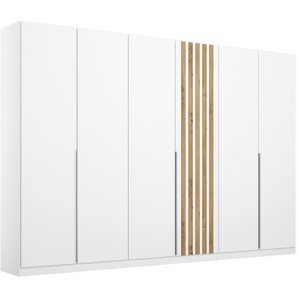 Rauch Möbel Drehtürenschrank, Weiß, Eiche Artisan, Holzwerkstoff, 3 Fächer, 271x210x54 cm, Blauer Engel, Goldenes M, Made in Germany, Schlafzimmer,
