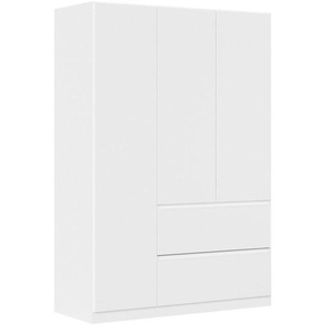 Rauch Möbel Drehtürenschrank, Weiß, Holzwerkstoff, 2 Fächer, 2 Schubladen, 136x197x54 cm, Blauer Engel, BQ - Bündnis für Qualität, Made in Germany,