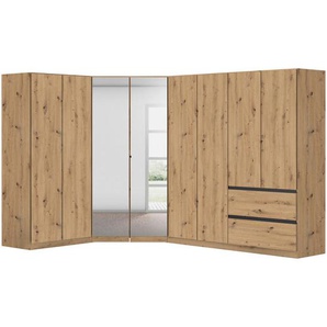 Rauch Möbel Eckkleiderschrank, Eiche Artisan, Holzwerkstoff, 8 Fächer, 2 Schubladen, 208x197x298 cm, Blauer Engel, Goldenes M, BQ - Bündnis für