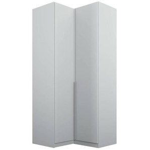 Rauch Möbel Eckkleiderschrank , Hellgrau , Holzwerkstoff , 7 Fächer , 100x229x102 cm , Blauer Engel, Goldenes M, BQ - Bündnis für Qualität, Made in Germany, DIN EN ISO 50001 , Schlafzimmer, Kleiderschränke, Eckschränke
