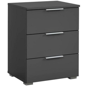 Rauch Möbel Nachtschrank Rauch Alabama, Grau, Holzwerkstoff, 3 Schubladen, 47x62x42 cm, Blauer Engel, Goldenes M, BQ - Bündnis für Qualität, Made in
