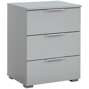 Rauch Möbel Nachtschrank Rauch Alabama, Hellgrau, Holzwerkstoff, 3 Schubladen, 47x62x42 cm, Blauer Engel, Goldenes M, BQ - Bündnis für Qualität, Made
