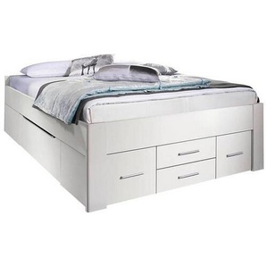Rauch Möbel Stauraumbett Rauch Scala, Weiß, Holzwerkstoff, 6 Schubladen, 140x200 cm, Blauer Engel, Goldenes M, BQ - Bündnis für Qualität, Made in